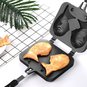 

Sea Bream Mold Japanese Fish-Shaped Bakeware Waffle Pan Maker 2 Cast Home Cake Tools Non-Stick Sea Bream Bakeware Mold