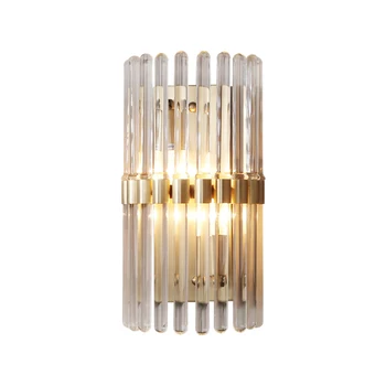 

lustre home decoration gold crystal wall lamp E14 LED luminare cristal corridor lights