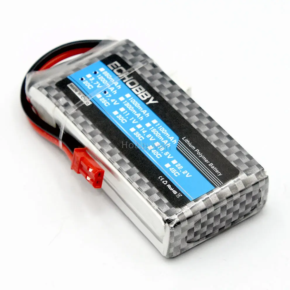 2S 7 4 V 1200mAh 20C литий полимерный аккумулятор JST разъем для радиоуправляемого