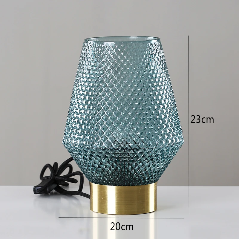 20cmx23cm Скандинавское стекло светодиодный Настольный светильник арт-деко Настольный светильник прикроватный для учебы отеля гостиной спальни настольная лампа стоячая лампа роскошный светильник ing - Цвет абажура: 20cmx23cm