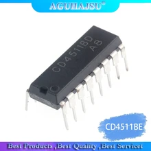 10 pçs/lote CD4511BE DIP-HEF 16 4511 chip decodificador trava unidade original novo
