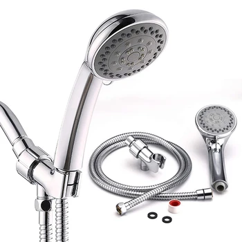 

Stainless Steel Shower Head Sprinkler Sprayer Hand Held+Hose+Rack Waterproof Water Saving Shower Head Bathroom Accessories