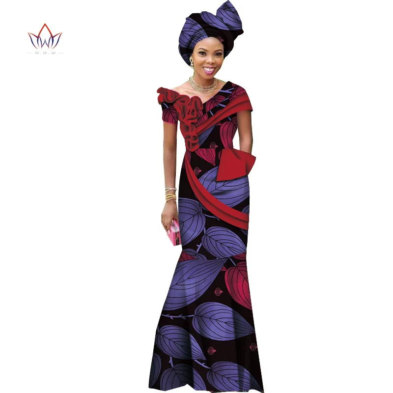 Летнее платье Bazin Riche, Африканский воск, принт, повязка на голову, платья Дашики размера плюс 6XL, африканская стильная одежда для женщин WY5017