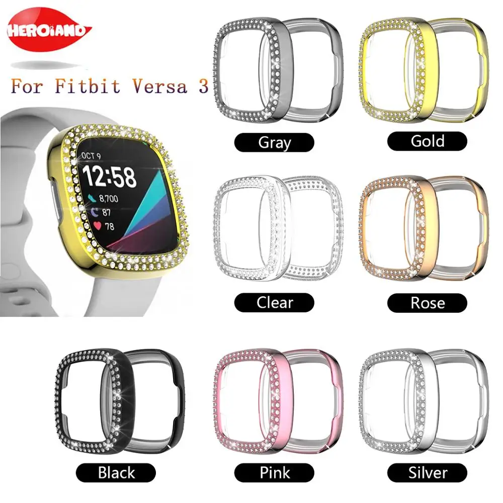 

Защитный чехол на 360 градусов для Fitbit Sense/Versa 3 Band, чехол для ПК для Fitbit Versa Frame, защитный чехол для экрана
