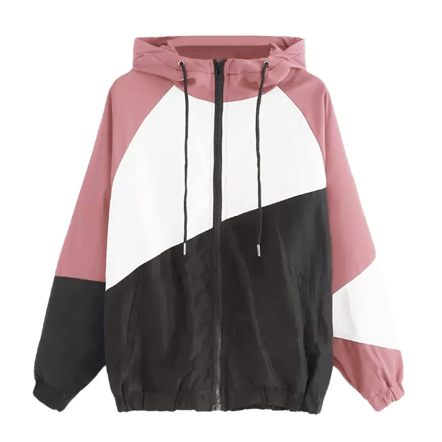 Women's Hoodies With Zippers Women Long Sleeve Patchwork Thin Skinsuits Hooded Zipper Casual Sport Coat Big Womens Hoodies Women's Hoodies With Zippers Women Long Sleeve Patchwork Thin Skinsuits Hooded Zipper Casual Sport Coat Big Womens Hoodies