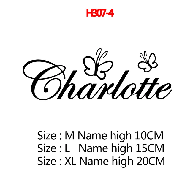 Personalized Custom Name Butterfly Wall Sticker Wallpaper For Nursery Kids Room Decoration Vinyl Stickers Bedroom Decals H307-4