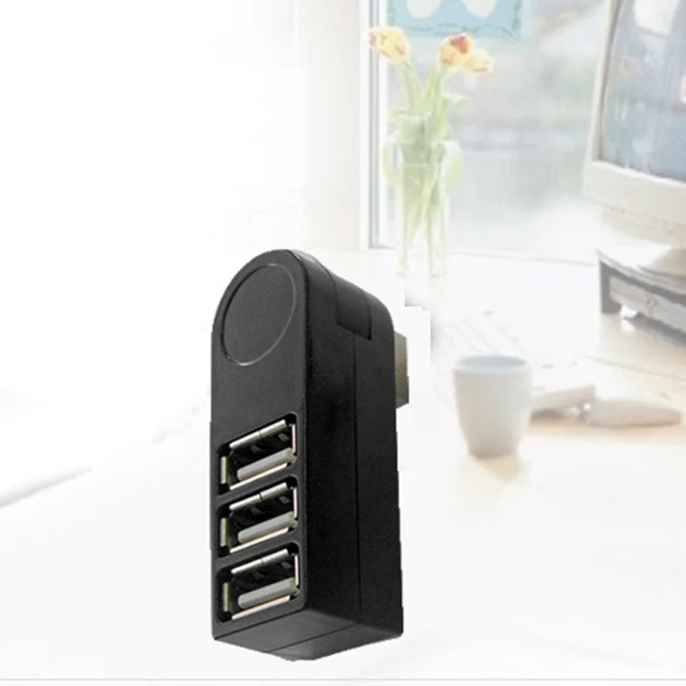 Rotatable High Speed 3 Ports USB HUB 2.0 USB Splitter Adapter for Notebook/Tablet Computer PC Peripherals