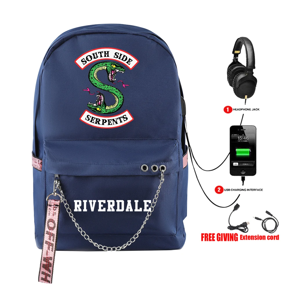 Ривердейл southside модный рюкзак для подростков мальчиков/девочек Школьные мешки водонепроницаемые Оксфорд USB зарядка женщин/мужчин рюкзак школьный