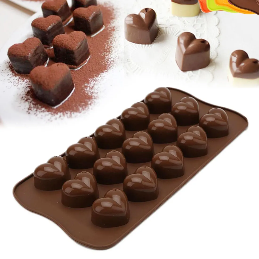 9 Shapes DIY Chocolate baking Tools Silicone Chocolate Mold Non stick Silicone cake mold Jelly and 3