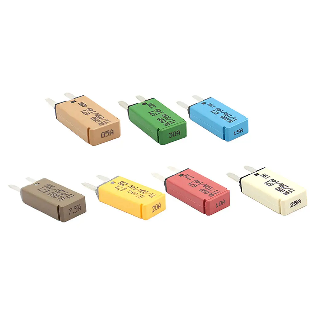 Car Mini ATM Circuit Breaker Blade Fuse 7 Pieces 5A/7.5A/10A/15A/20A/25A/30A