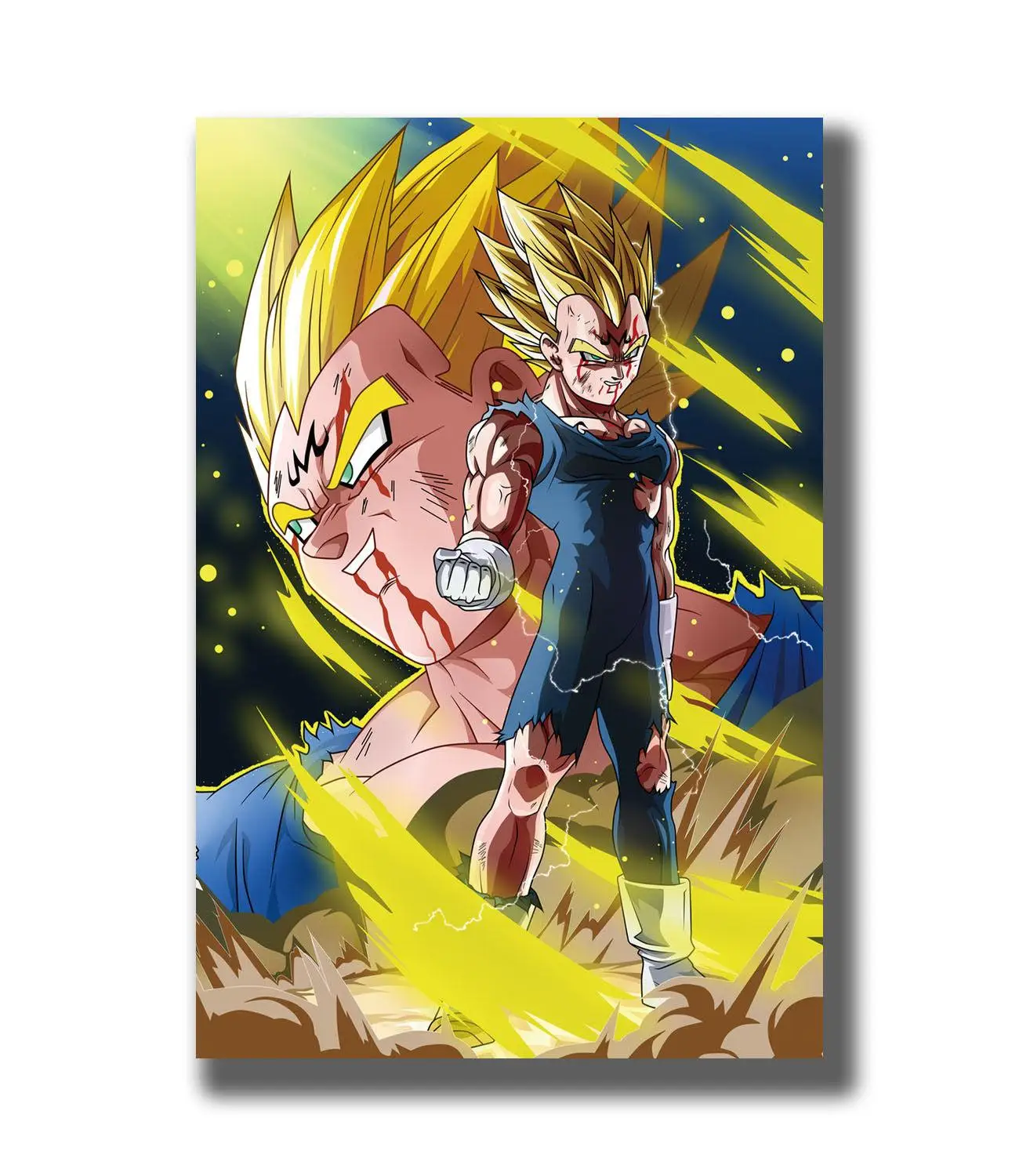 

Japan Anime Dragon SuperMajin Vegeta Silk Cloth Poster Art Bedroom Decoration