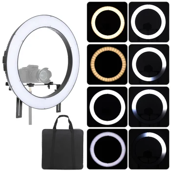 

Falconeyes DVR-512DVC Ring Light Camera LED Vedio Light Photography Lighting Studio Outdoor Lamp CRI90+ Adjustable 3200K-5600K