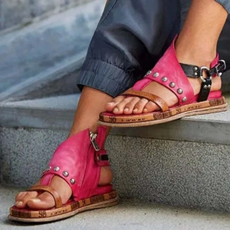 Women's Shoes In Stock! Bohemian Retro Style Flat Shoes Open Toe Shoes Summer Casual Plus Size Shoes