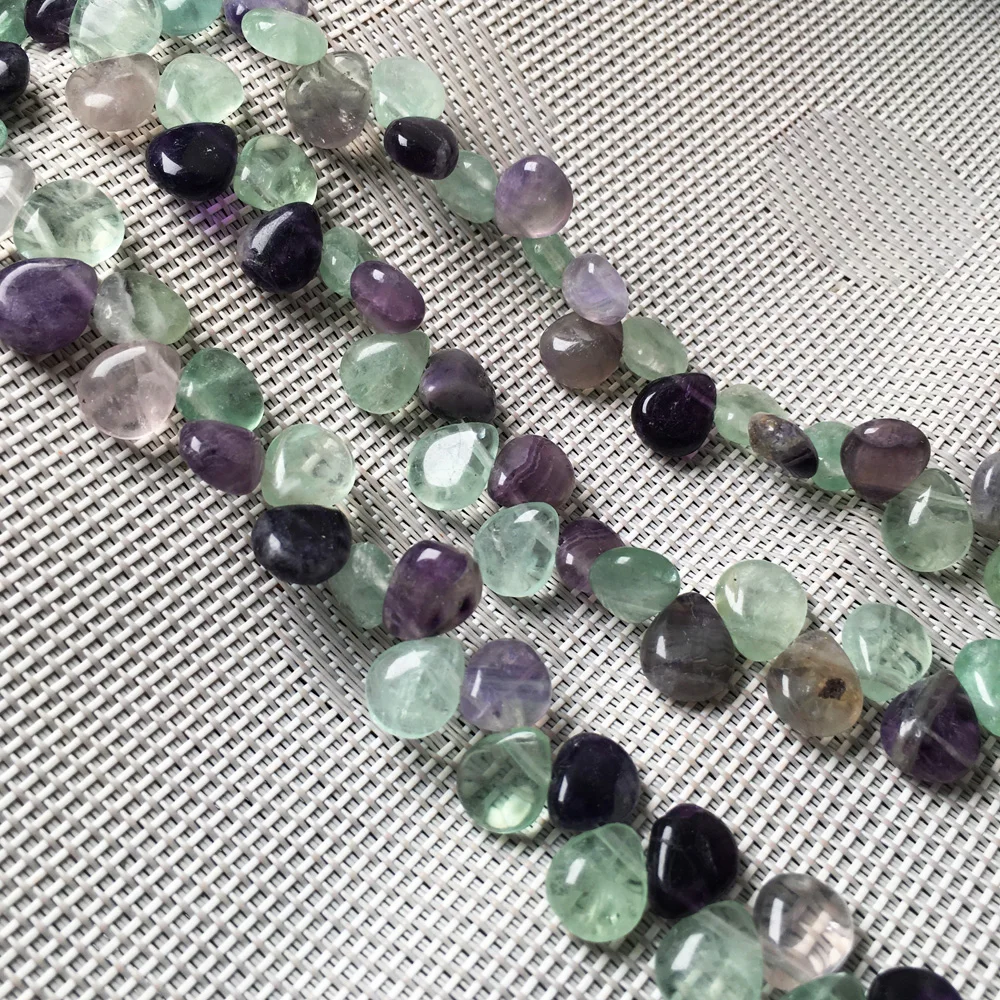 Fluorite Бусины в форме капли воды из натурального камня, Кристальные полуфабрикаты для самостоятельного изготовления ювелирных изделий, браслетов, ожерелий, аксессуаров - Цвет: Fluorite