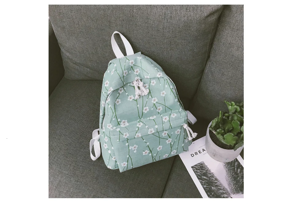 TTOU Женский Повседневный Рюкзак Модный цветочный принт дорожный рюкзак свежий школьный рюкзак для девочек-подростков женский холщовый рюкзак