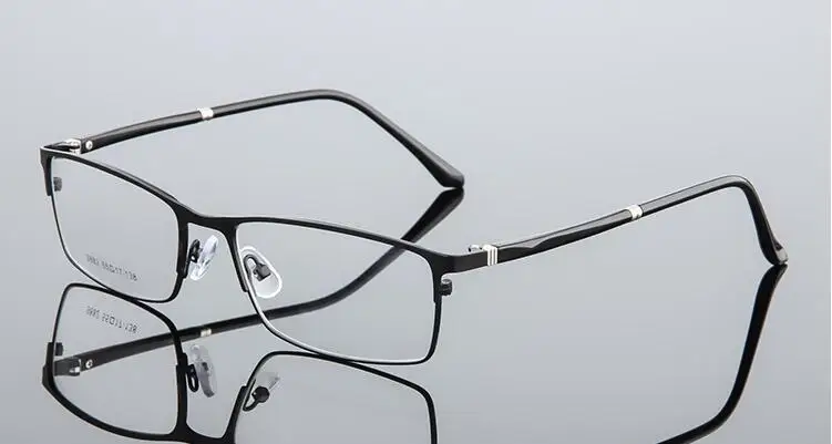 Мужские очки, оправа из чистого титана, оптические очки по рецепту, очки с полной оправой, очки с металлической оправой - Цвет оправы: Black