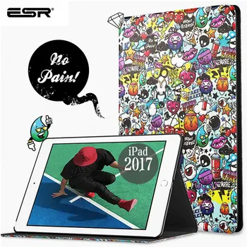 

ESR Case for iPad 9.7 2017 illustration Cute Cartoon Case Scratch-Resistant Cover Hard Back Cover for New iPad 2018 Release