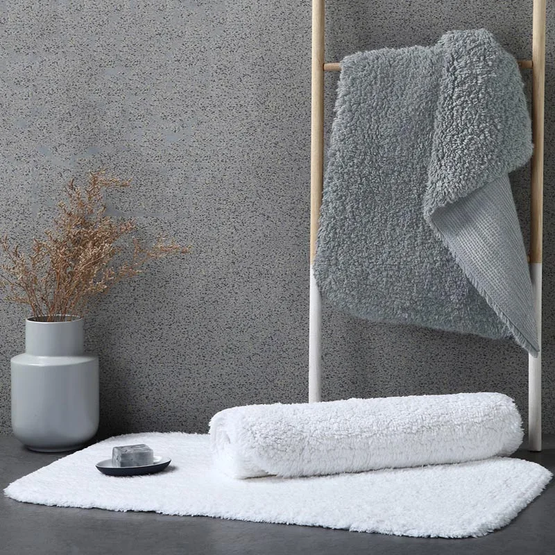 Feet Bath Mat Luxury Hotel Home Cotton Towel Rugs Thick Anti-Slip Bathroom Carpet Solid Gray White Doormat Absorbent Floor Mats | Дом и сад