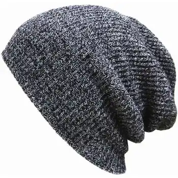 

Hirigin Winter Warm Women Men Hat Fashion Unisex Slouch Baggy Hats Solid Beanie Ski Knit Thick Cap Beanie Oversized Hot Sales