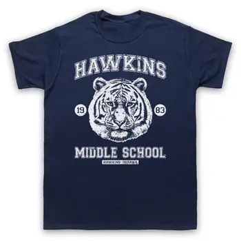 

STRANGER THINGS INSPIRED HAWKINS MIDDLE SCHOOL UNOFFICIAL T-SHIRT ALL SIZES COLS Men Tee Shirts Tops Short Cotton T-Shirts