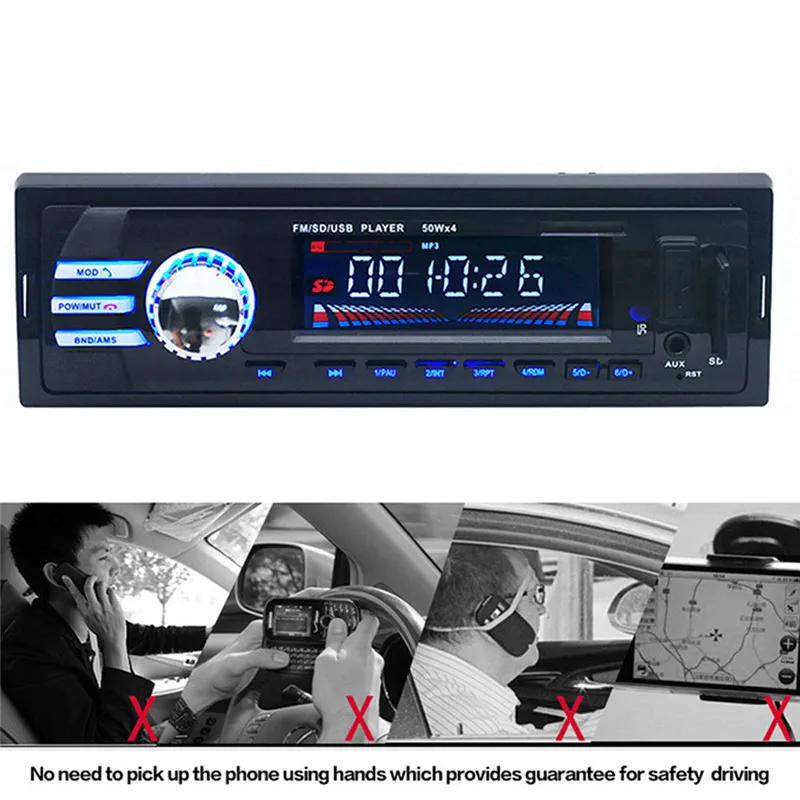 Автомобильный Bluetooth In Dash стерео аудио USB SD цифровой FM Aux Встроенный микрофон вход