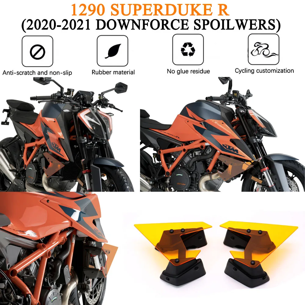 

NEW Motorcycle Parts Side Downforce Naked Spoilers Fixed Winglet Fairing Wing Deflectors Panel For 1290 SUPERDUKE R 2020 2021