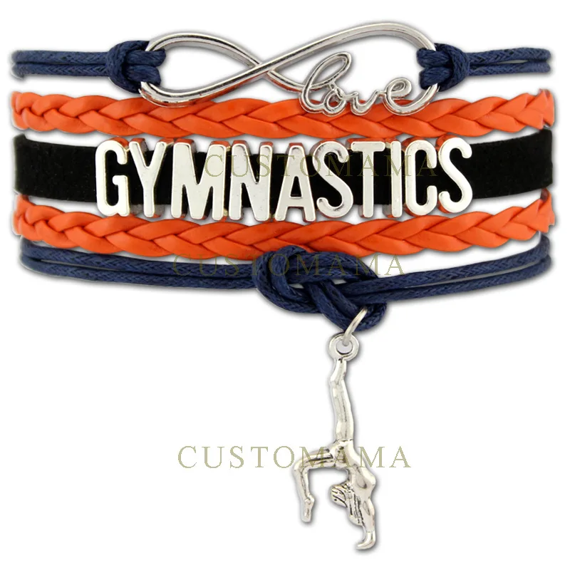 Бесконечность любовь гимнастика браслеты для фанатов модные ювелирные изделия лучший подарок гимнастские кожаные браслеты - Metal Color: B4106