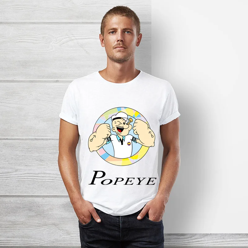 Брендовая одежда True reveler, футболка Popeye, Мужская футболка с коротким рукавом, летняя мультяшная футболка в стиле хип-хоп, забавная футболка из хлопка с моряком - Цвет: S09