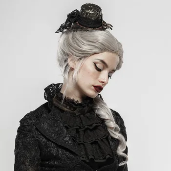 

PUNKRAVE Women's Caribbean Octopus Imitation Iron Hat Steampunk Formal Evening Dinner Prom Mini Topper Cap