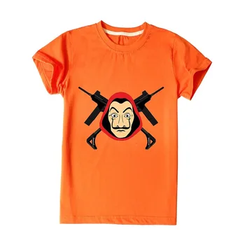 

2020 New Money Heist Kids Summer Boys Tops House of Paper Cartoon T Shirt for Girls Funny La Casa De Papel Tee Shirt Fille Femme