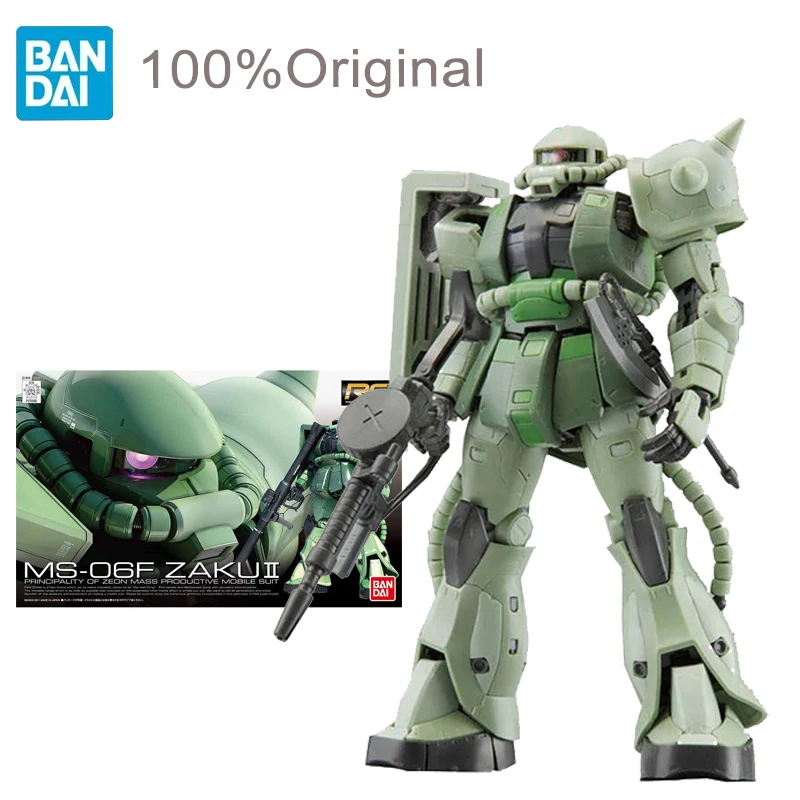 

Bandai Anime Japanese Originate Gundam Rg 04 1/144 Ms-06f Zaku Gunpla Model Kids Assembled Robot Action Figures Decoration Toys