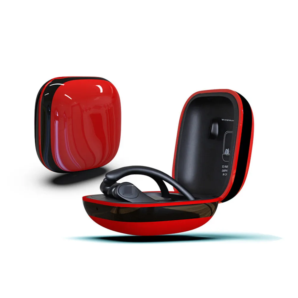 Красный Силиконовый чехол для наушников для Powerbeats Pro Bluetooth наушники зеркальная защитная крышка коробка для хранения - Цвет: Красный