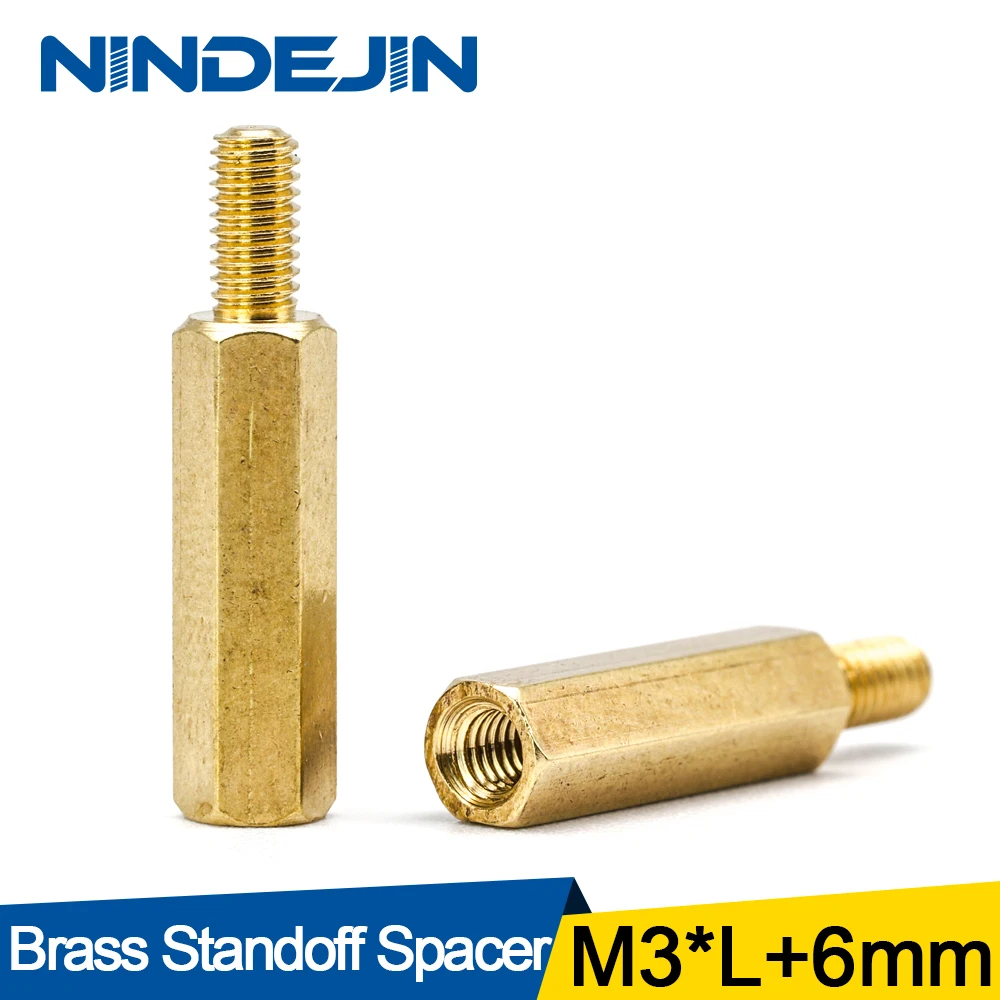 100PCS Hexagon Standoff Spacer M3 Thread Brass Screw Pillar for PCB Board copper 