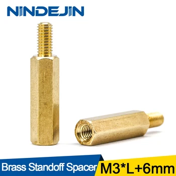 

20/50pcs Hex Brass Standoff Spacer Screw Thread M3*L+6mm Pillar PCB Computer PC Motherboard Male to Female Standoff Spacer