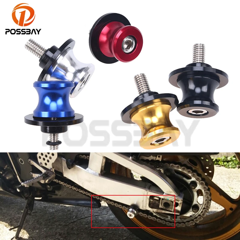 1 пара алюминиевые шпули POSSBAY 8 мм для мотоциклов Honda Suzuki Ducati BMW|stand screw|swingarm spoolsswingarm