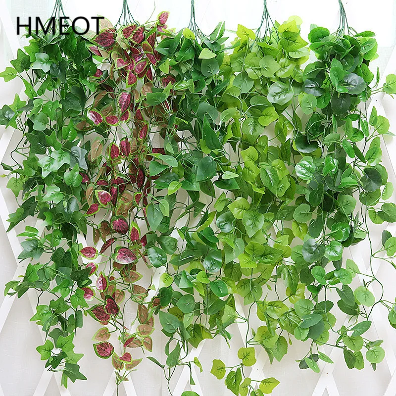 Artificial Green Leaf Vine Wall Hanging Plants Rattan Garland Creeper