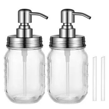 

TOPBATHY 2pcs Soap Dispenser 304 Stainless Steel Pump Lotion Dispenser Bathroom Soap Dispenser for Shower Gel Shampoo (450ml)