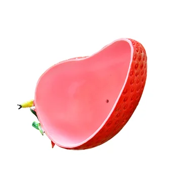

1pc Flowerpot Stylish Chic Resin Big Strawberry Shape Potted Plant Container Green Plant Pot Desktop Adornment Succulent Planter