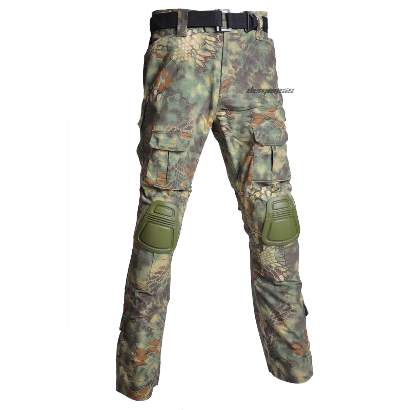 Тактическая армейская Униформа с налокотниками наколенниками Мужская камуфляжная охотничья одежда страйкбол Пейнтбол боевая рубашка или брюки - Цвет: pants mandrake