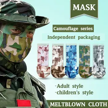 

3 Layer Disposable Face Mouth Mask Independent Packaging Meltblown cloth Mouth Mask Nonwoven Filter Parent-child Camouflage Mask