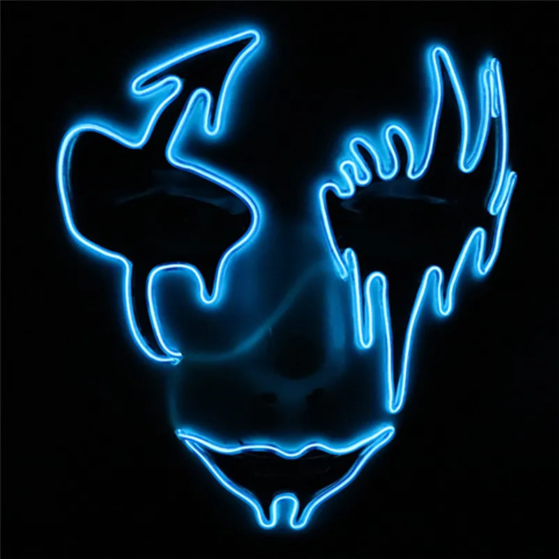 Mask halloween Party Sound Reactive LED Mask Dance Rave Light Up Adjustable Mask Rave Adults maskeren dropshipping S18#N (1)