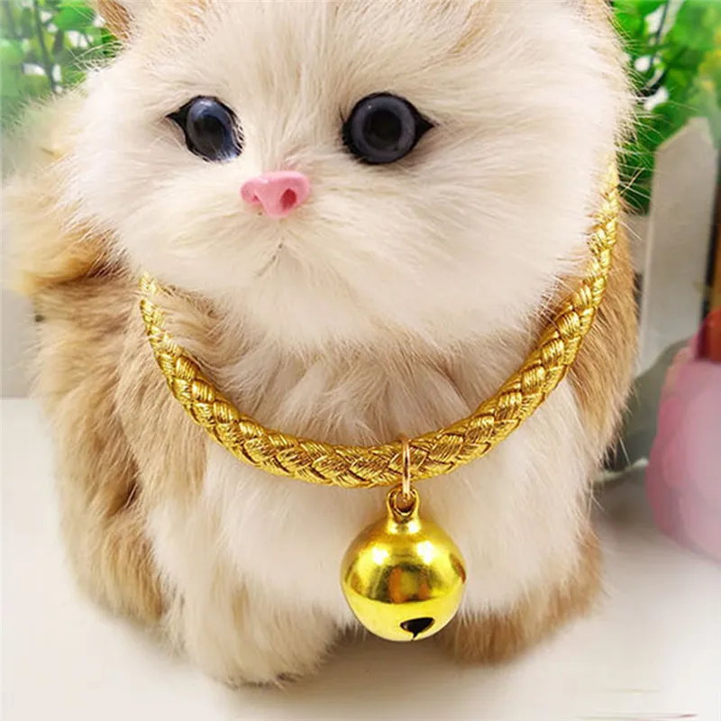 Adjustable Pet Collars With Bells Charm Necklace Collar For Little Cat Collars Pet Accessories correa perro honden halsband@B