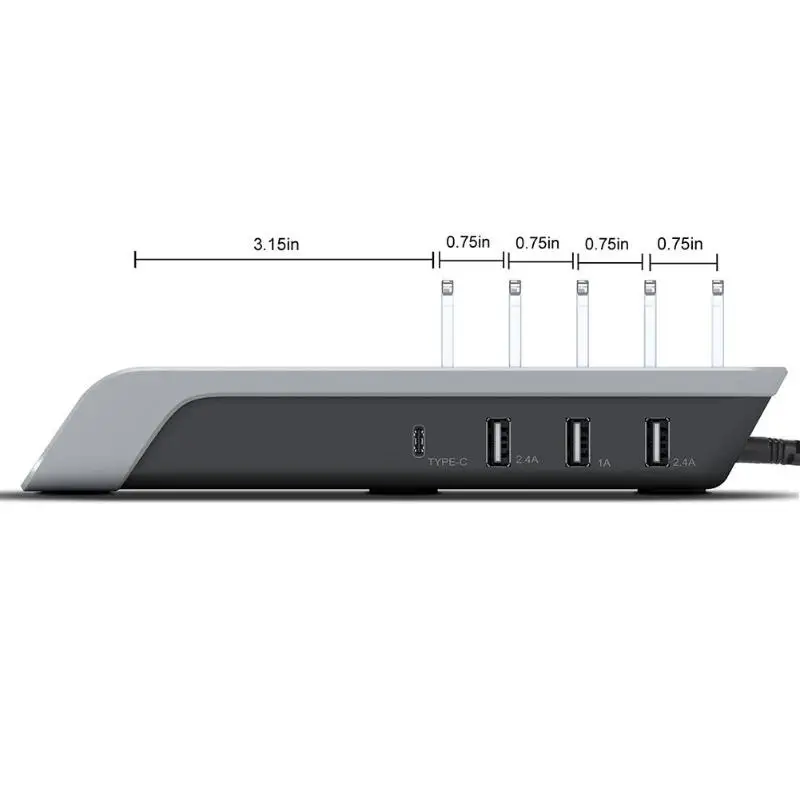 Универсальная зарядка через usb Station 4-Порты и разъёмы для рабочего стола, Беспроводной Зарядка держатель 10 Вт PD быстрая Зарядное устройство Док-станция для мобильного смарт-телефонов(по ТИХООКЕАНСКОМУ летнему времени США