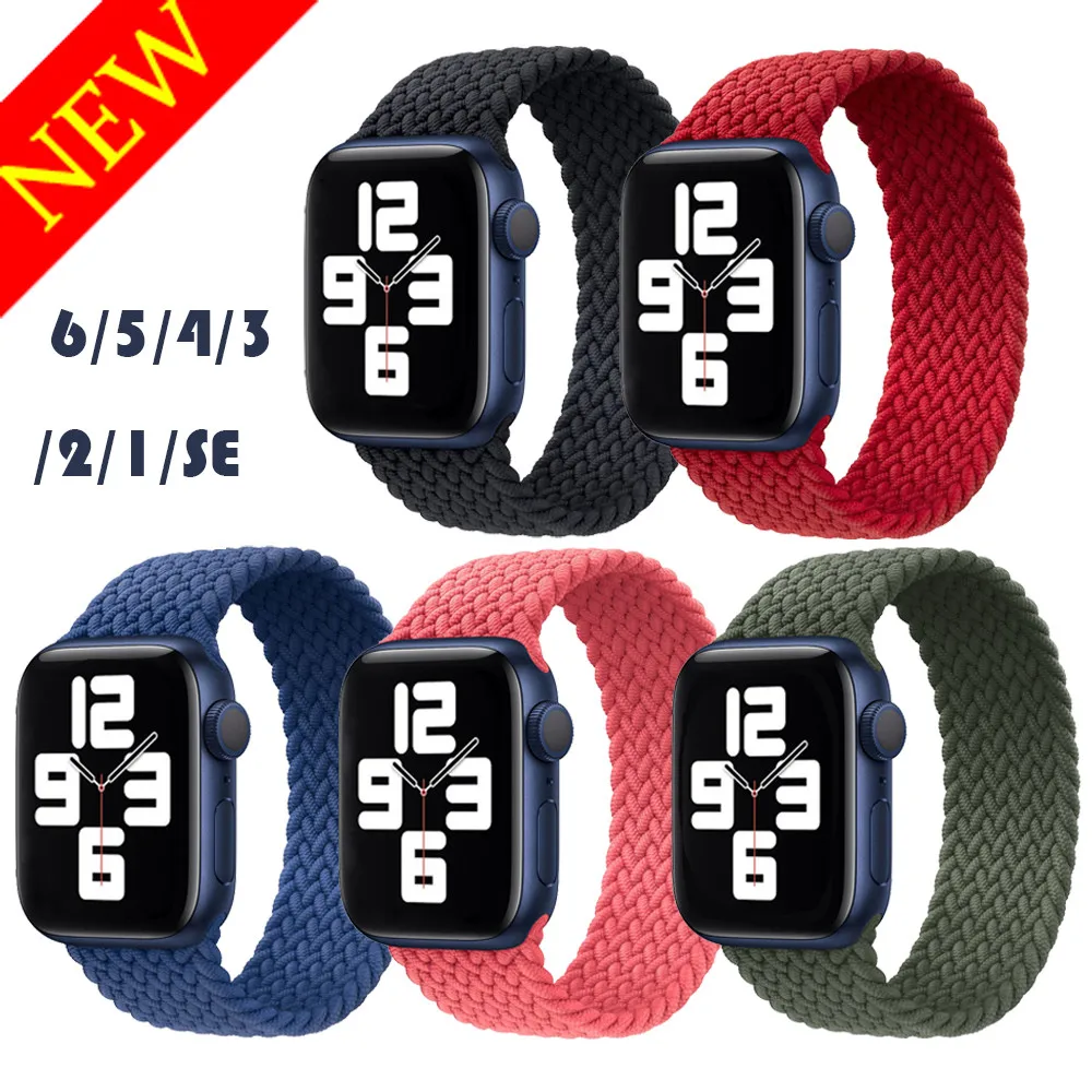 

For Apple Watch Bands 6/5/4 40mm 44mm Woven Solo Braided Loop Watch strap for apple watch iwatch series3/2/1/SE 38mm 42mm newest