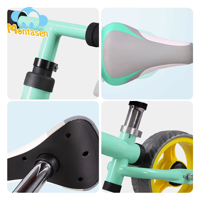 Montasen Children Push Bike for 1.5- 3 Year Old Kids High Carbon Frame Balance Cycle for Boy Girls to Walk Mini Push Bicycle