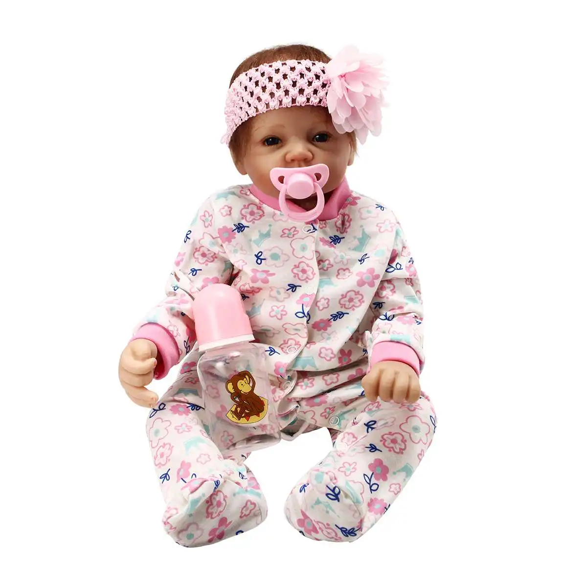 Реалистичные 2" ручной работы Reborn Baby Doll 55 см Силиконовая виниловая Одежда для новорожденных малыша мягкая ткань соска для детей подарки на день рождения