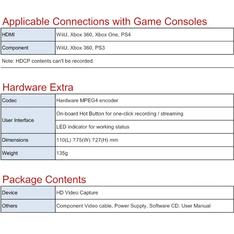 1 комплект США/ЕС штекер hd игра видео Захват 1080P hdmi рекордер Адаптер для xbox One