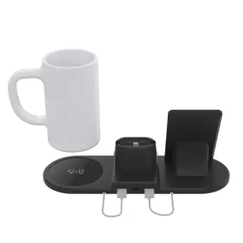 

Qi Wireless Charger Charging Station With 55 degrees Celsius Thermostat Warmer Cup For SamSung iPhone For Apple Watch Eaphones