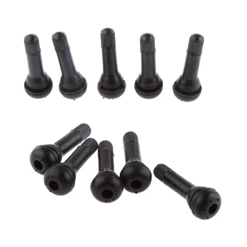 

10x TR-414 5mm Car Tire Valve Stem Snap In Tubeless Tyre Black Rubber Cap