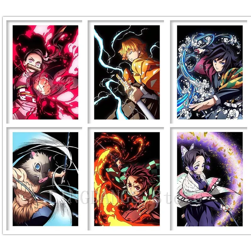 5d Diy Diamond Painting Japanese Anime Demon Slayer Kimetsu No Yaiba Tanjiro Diamond Mosaic Embroidery Cross Stitch Home Decor Diamond Painting Cross Stitch Aliexpress